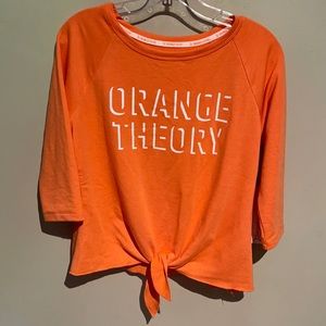 Orange theory 3/4 sleeve shirt Tie bottom